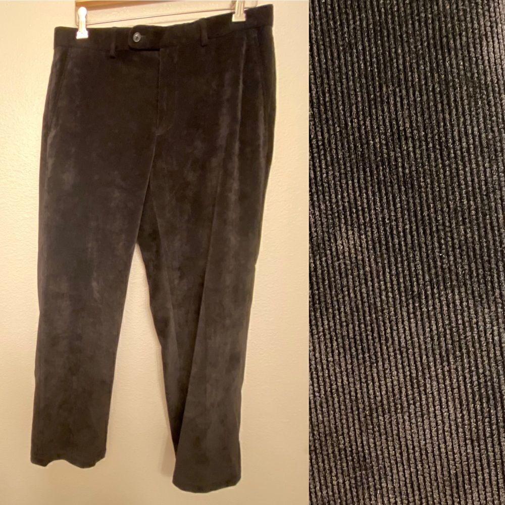 Joseph & Feiss black flat front Corduroy Pants slacks dress pants 34x29